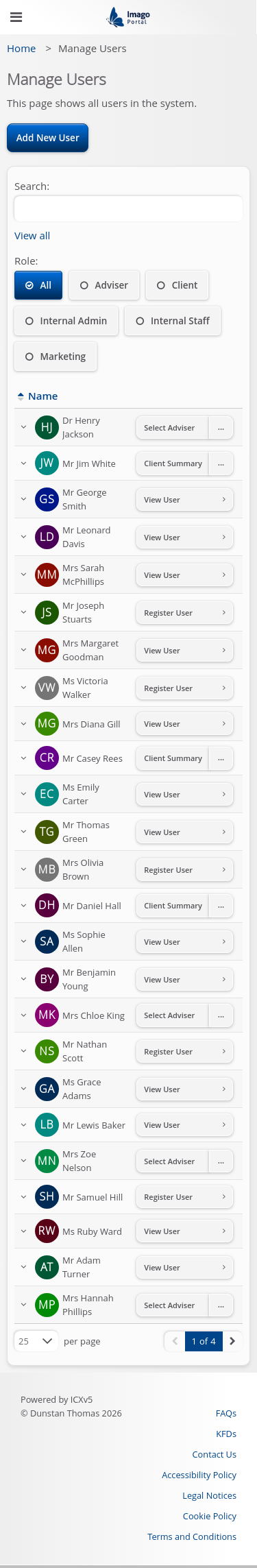Role-InternalAdmin > 03 User Search